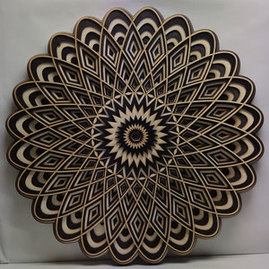 Torus Sacred Geometry Wooden Mandala Wall Hanging - Handmade Spiritual Wood Art - Home Decor Gift