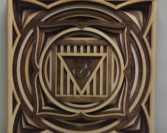 Muladhara 1st Root Chakra Wooden Mandala Wall Hanging - Handmade Spiritual Home Decor Gift