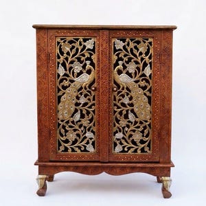 Ornate hand painted exquisite design  cabinet