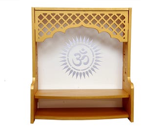 Hindu Mandir with led light in the back for home and offices