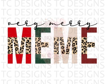Very Merry Meme PNG Digital Download For Sublimation Or DTG Printing, Christmas Design Downloads, Leopard Print, PNG
