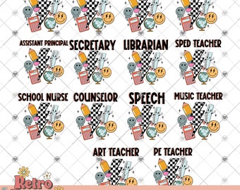 Retro School Occupation Back To School PNG, Teacher PNG, School PNG, Retro