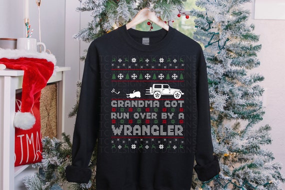 Grandma Got Run Over by A Wrangler PNG Ugly Christmas Sweater - Etsy