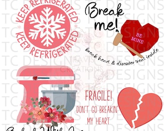 Valentine's Day Themed Sweet Treat Sticker Design Bundle PNG, Chocolate Dipped Strawberries PNG, Chocolate Dipped Apples PNG, Digital