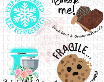 Sweet Treat Sticker Design Bundle PNG, Chocolate Dipped Strawberries PNG, Chocolate Dipped Apples PNG, Digital Download, Baking