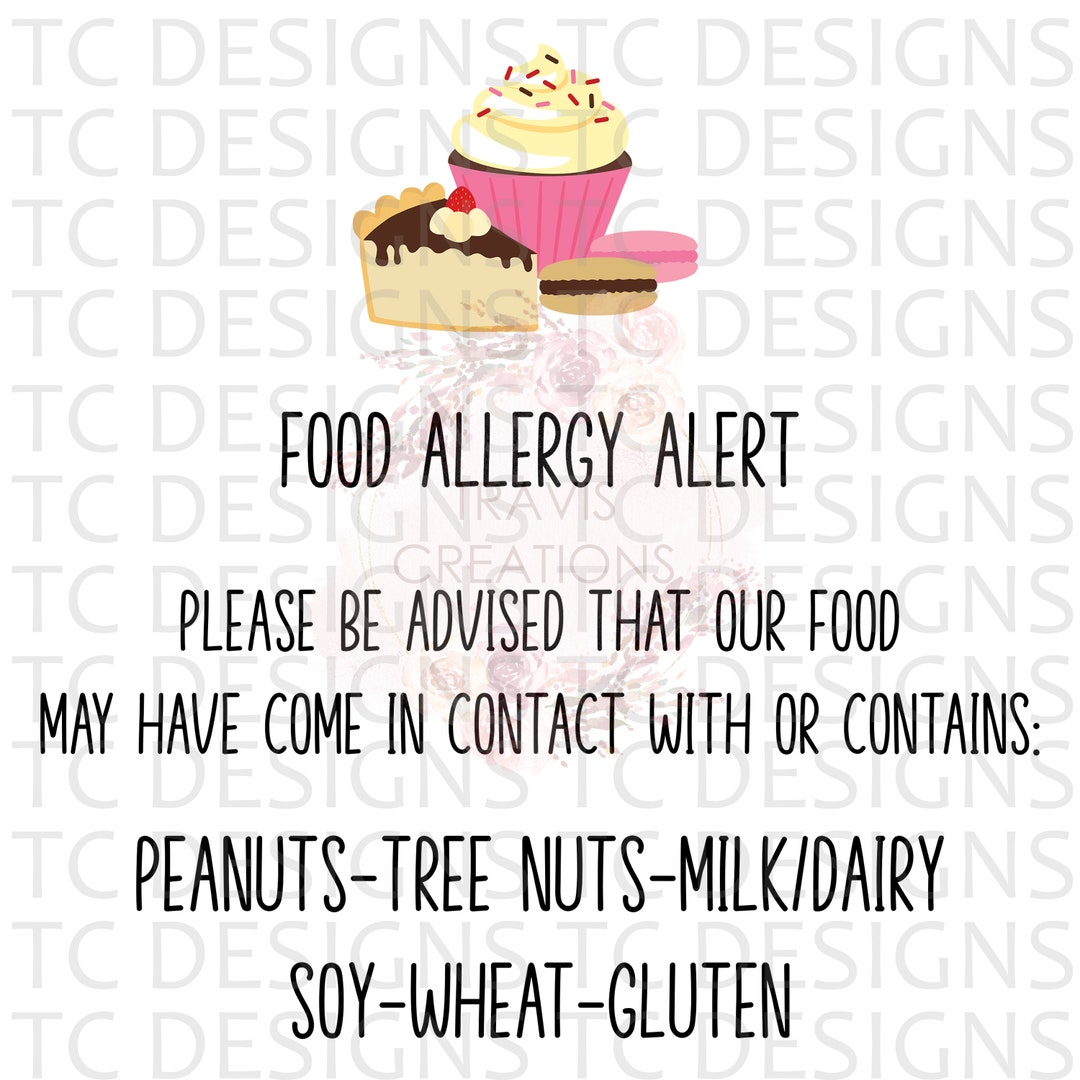 Food Allergy Alert Sticker Designs PNG, Sticker Designs, Digital