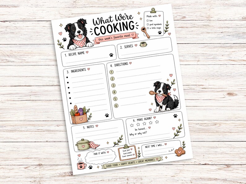 Weekly Meal Prep Planner Printable Set | Meal, Grocery, Notes (US ...