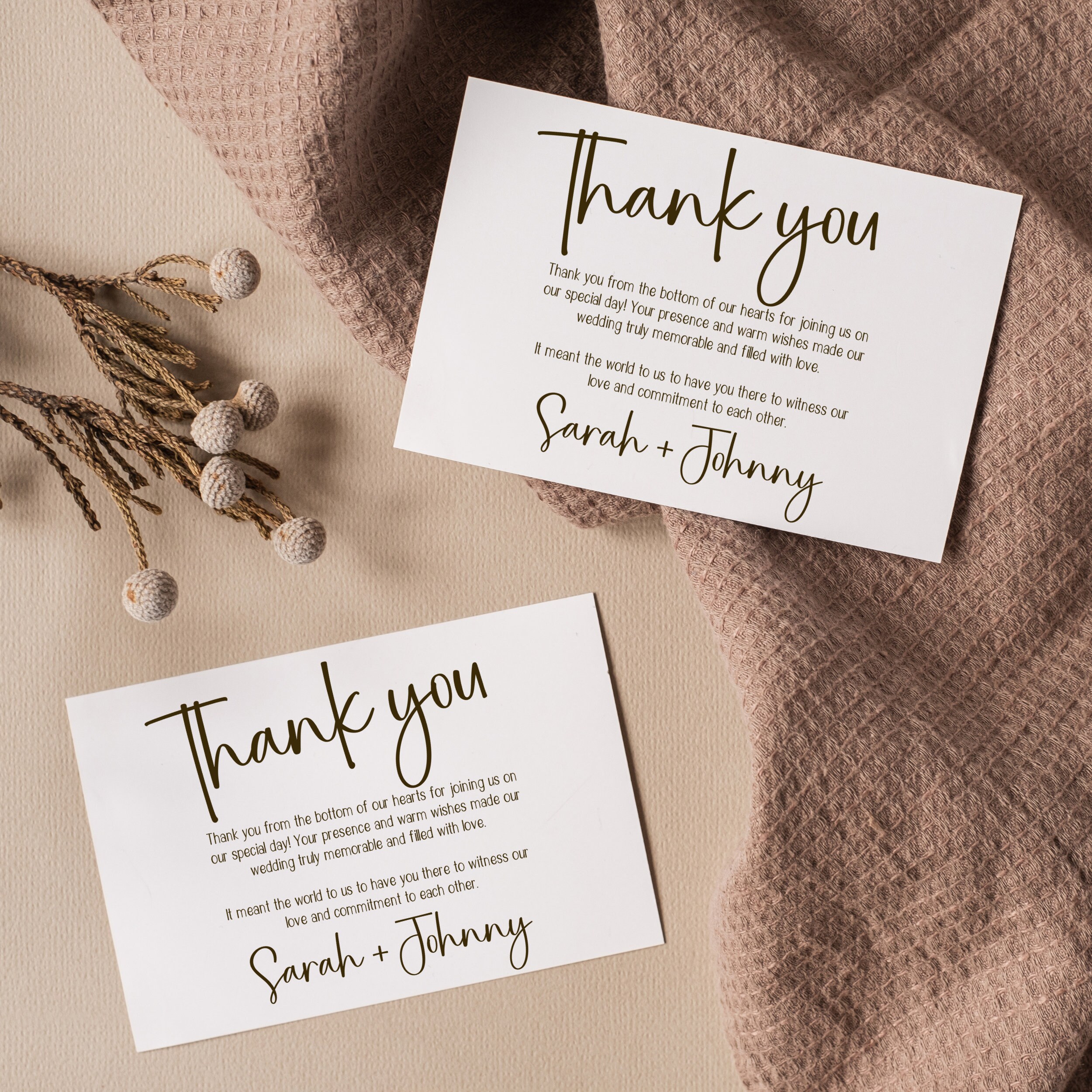 Minimalist Wedding Thank You Template Thank You Template - Etsy
