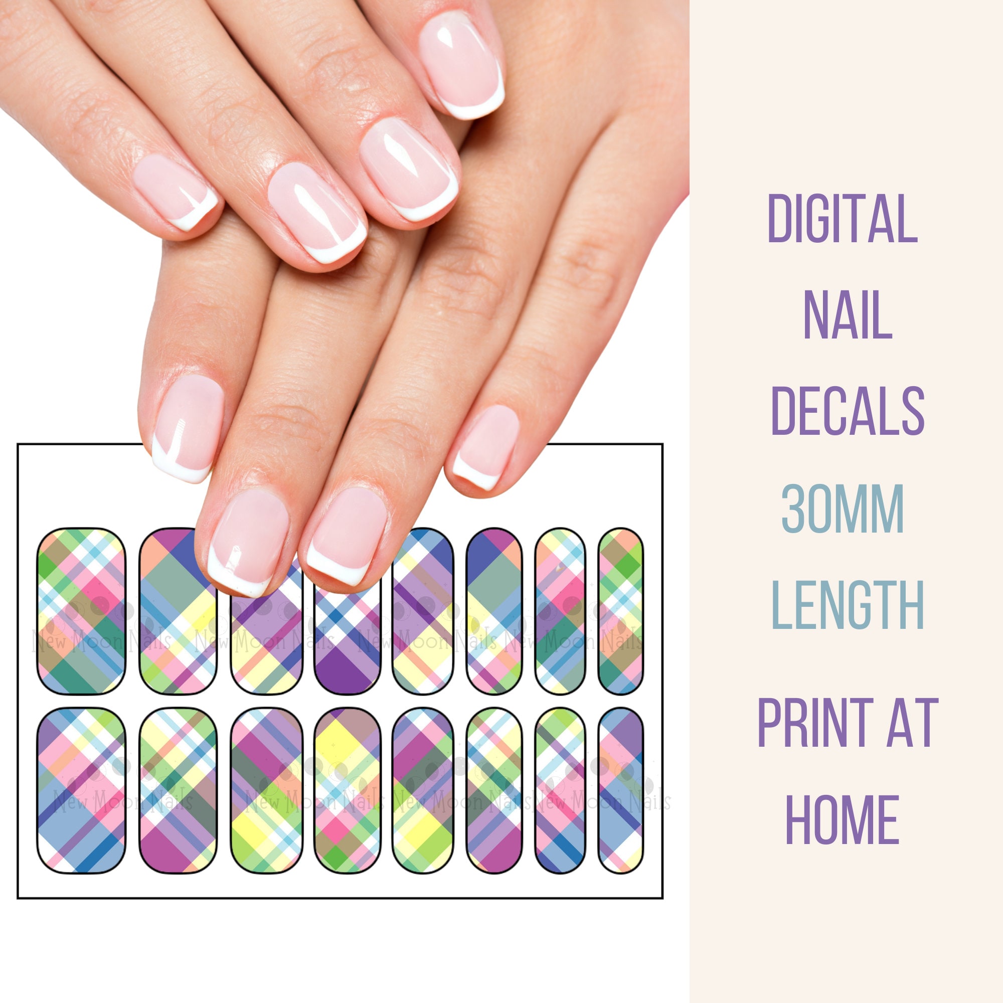 Waterslide Decal // Nail Template // Printable Nail Art Etsy Waterslide Decal // Nail Template // Printable Nail Art Etsy