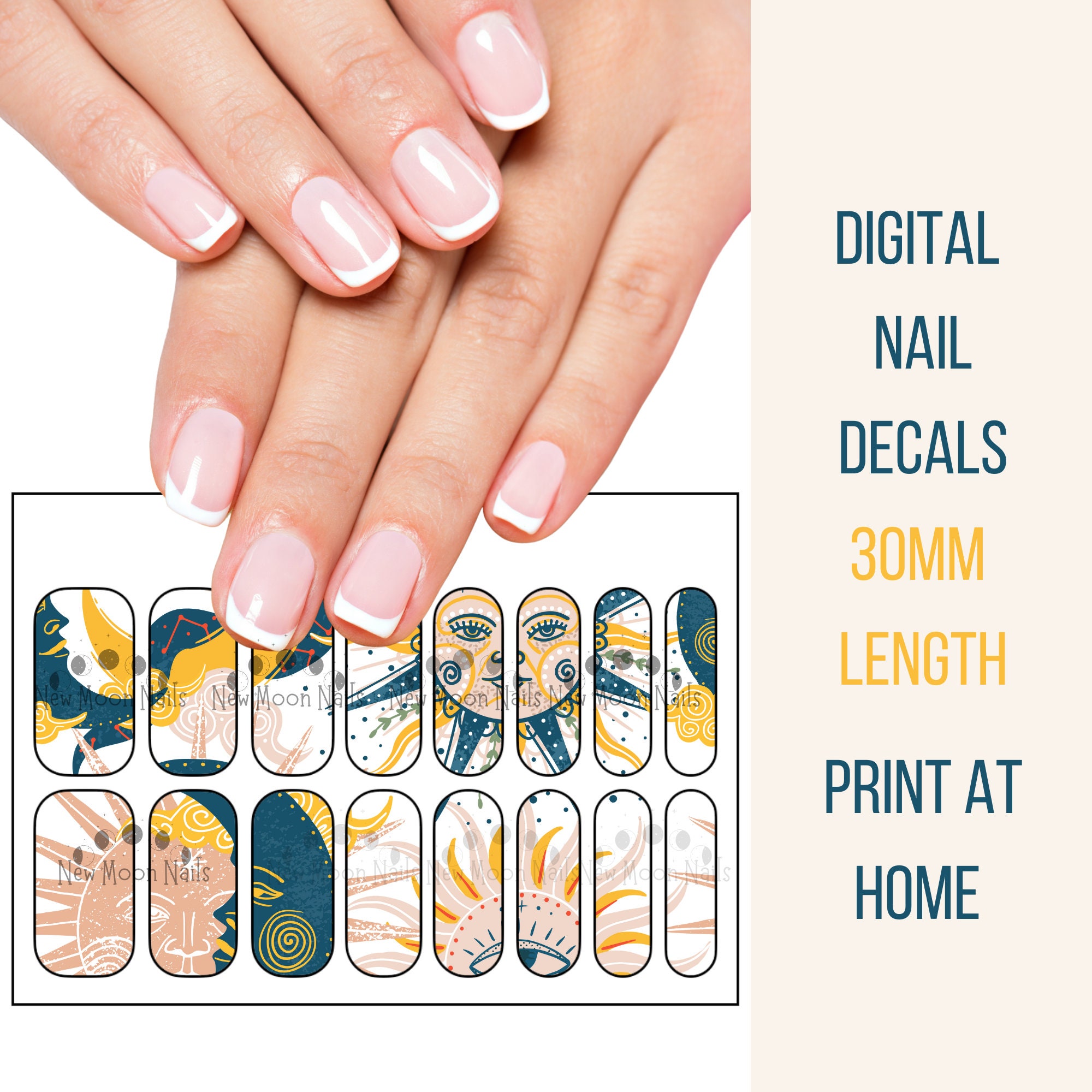 Nail Template Printable Nail Art Waterslide Decal Digital Etsy Nail Template Printable Nail Art Waterslide Decal Digital Etsy