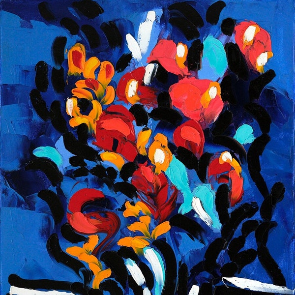 Oil painting "Flowers", digital copy