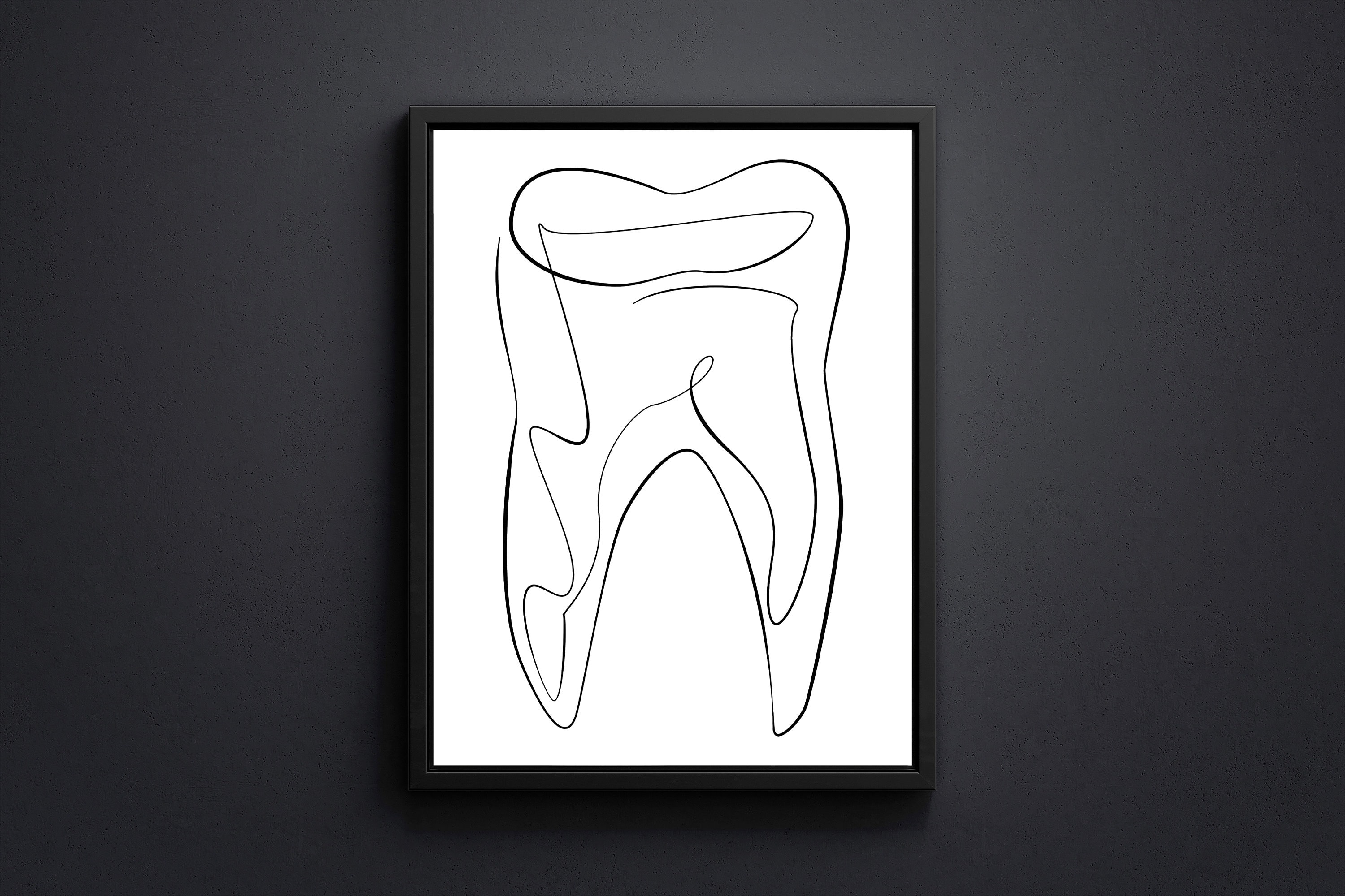 Abstract Dental Art Print, Printable Tooth Line Art, Dental Office ...