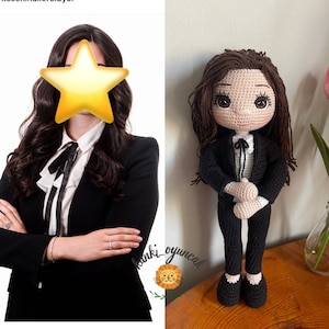 Special toy, natural toy, Personalized Amigurumi doll, Custom crochet doll, toy that resembles your loved ones. 34 cm