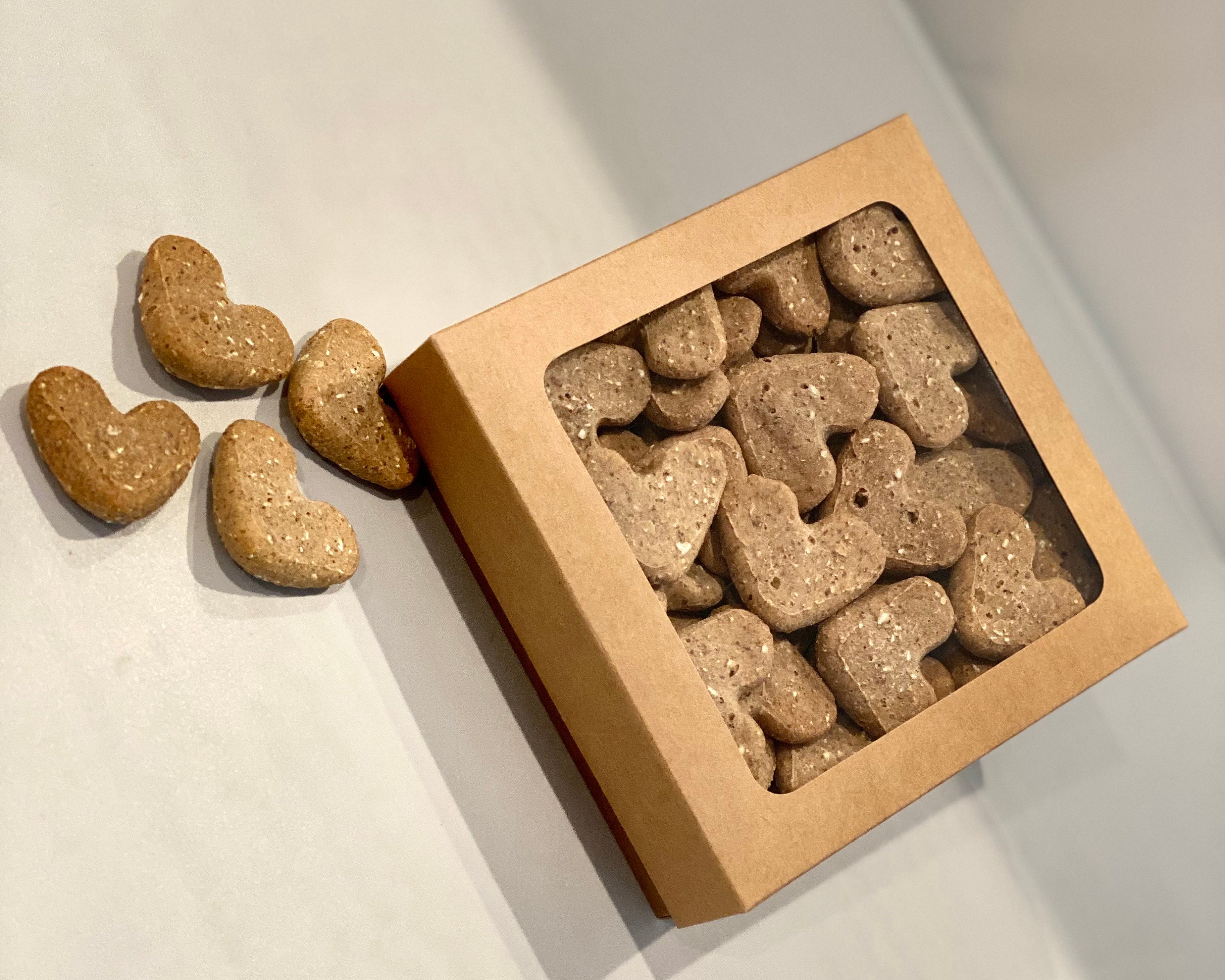 Natural Dog Treats Peanut Butter Heart Shaped Love Bites Boxed Etsy