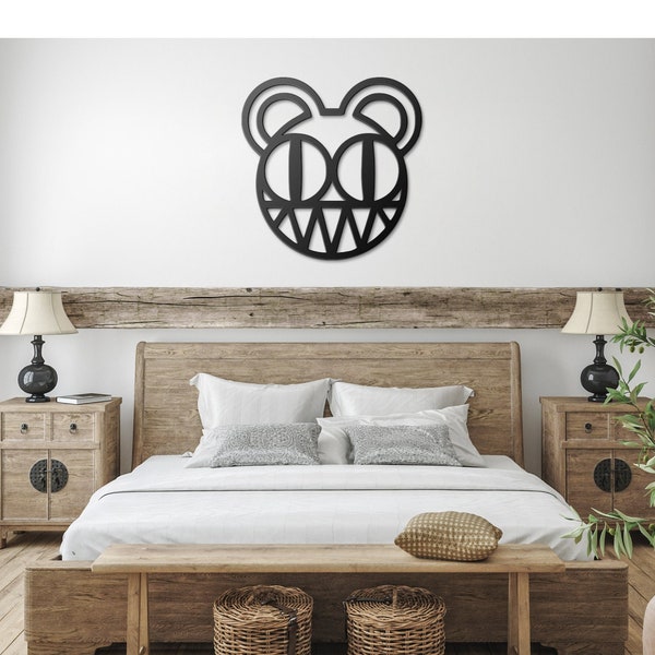 Radiohead Bear Logo Die-Cut Metal Premium Wall Art Sign