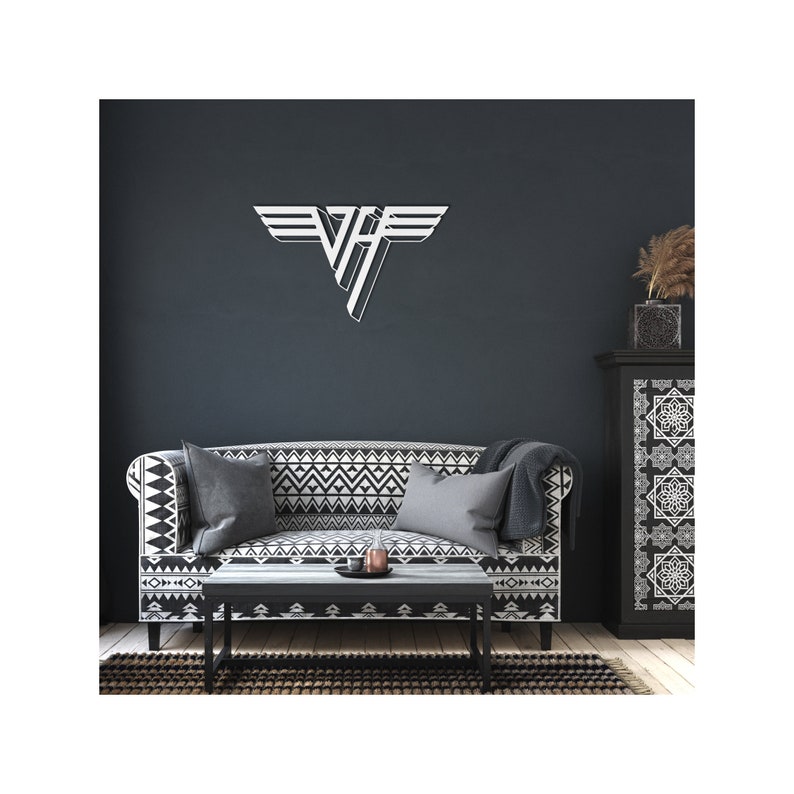 Van Halen VH Wings Logo Diecut Metal Premium Wall Art Sign Etsy