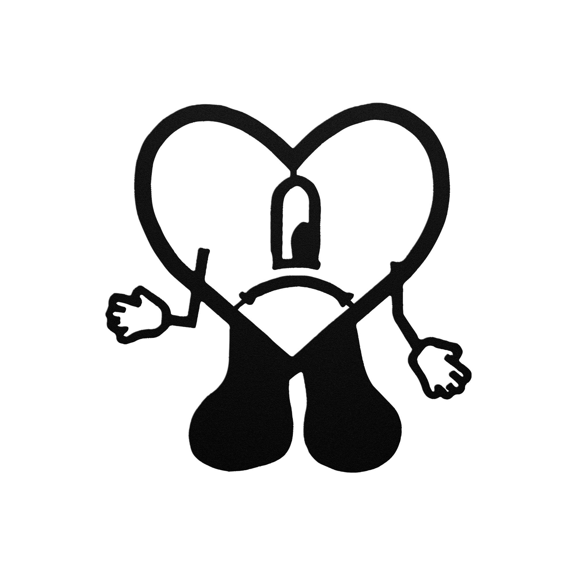 Bad Bunny Un Verano Sin Ti Heart Logo Diecut Metal Premium Wall Art