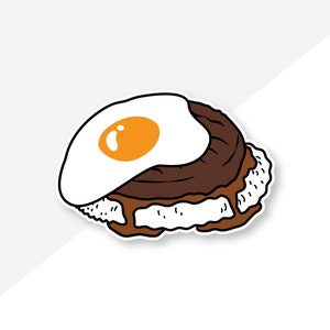 Loco Moco Vinyl Sticker 3&quot; - Weatherproof Laptop Decal