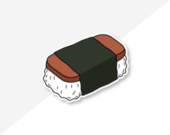 Spam Musubi Sticker – 3″ Waterproof Vinyl Hawaii Food Decal for Laptop & Water Bottle