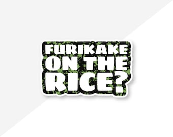 Furikake On The Rice Sticker – Funny Hawaii Food Vinyl Decal 3″ Waterproof Laptop Sticker