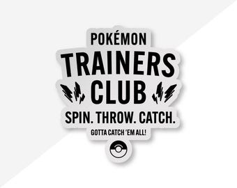Pokemon Trainers Club Sticker – 3″ Mirror Vinyl Waterproof Decal for Laptop & Water Bottle | Pokemon GO Fan Gift