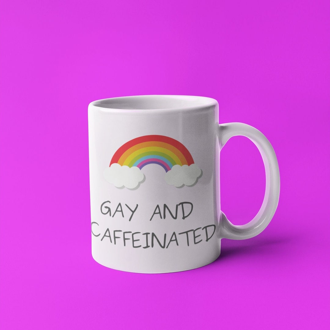 Gay and Caffeinated Rainbow Mug LGBTQ Pride Gay Pride Etsy New Zealand