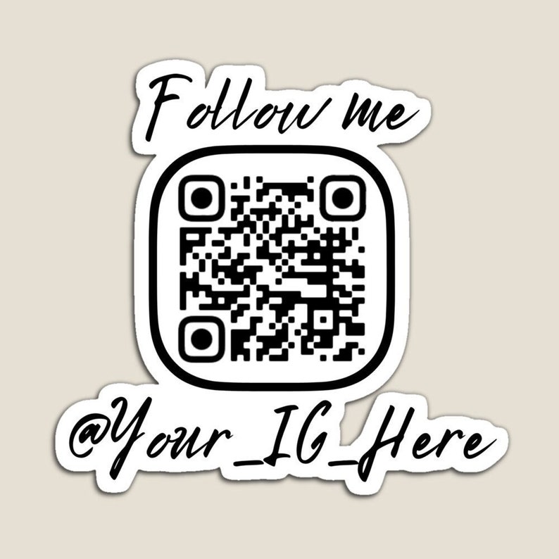 Follow Me IG Instagram QR Code Stickers Personalised Stickers Etsy