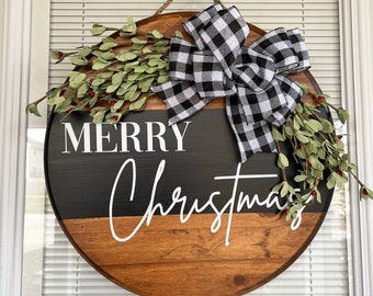 Christmas Front Door Decor, Merry Christmas Door Hanger, Christmas Wreath, Christmas Decor, Door Hanger, Door Wreath