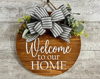 Front Door Decor, Welcome to Our Home Door Hanger, Front Door Wreath, Welcome to Our Home, Interchangeable Door Hanger, Door Wreath