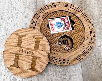 Cribbage Board, Personalized Cribbage Board Game, Wooden Board Game, Wooden Cribbage Board Set, Family Game Night Board