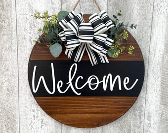 Front Door Decor | Welcome | Interchangeable Door Hanger | Front Door Wreath | Front Door Sign | Home Decor | Wood Door Hanger