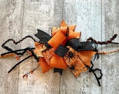 Halloween Door Hanger Bow, Halloween Bow Attachment, Fall Door Hanger Bow