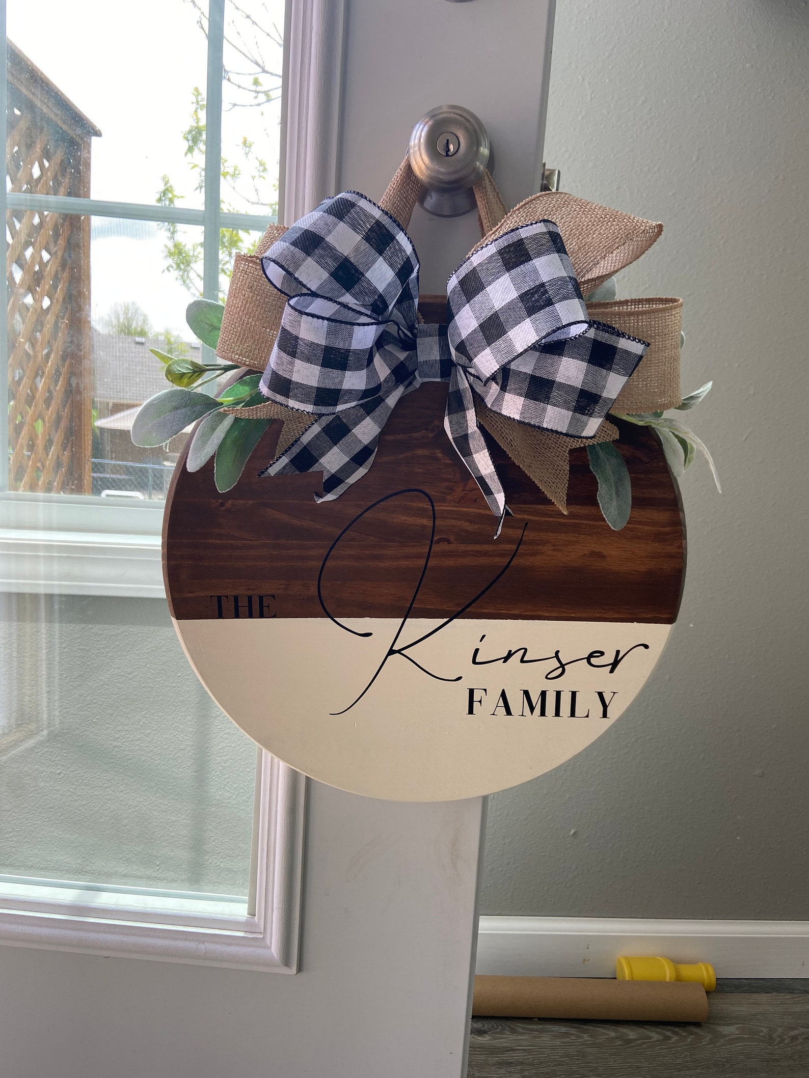 Personalized Door Hanger with Last Name | Etsy