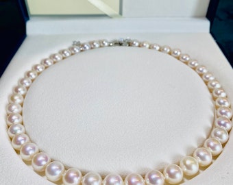 AAAA Natural round freshwater pearl beads necklace