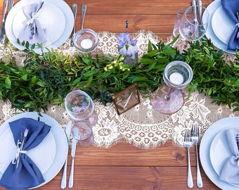 Tischläufer Spitze weiß, Hochzeitsdeko Tischdeko Hochzeit Tischdekoration Deko Hochzeitstisch, Spitzenläufer Gartenhochzeit   35 x 300cm