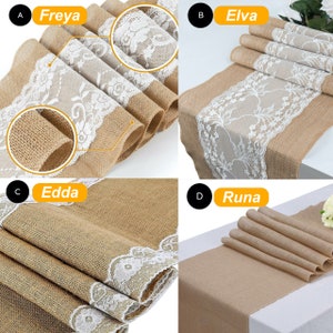 Table runner jute rustic in country house style made of jute and lace table decoration wedding birthday boho decoration jute table runner jute runner image 4