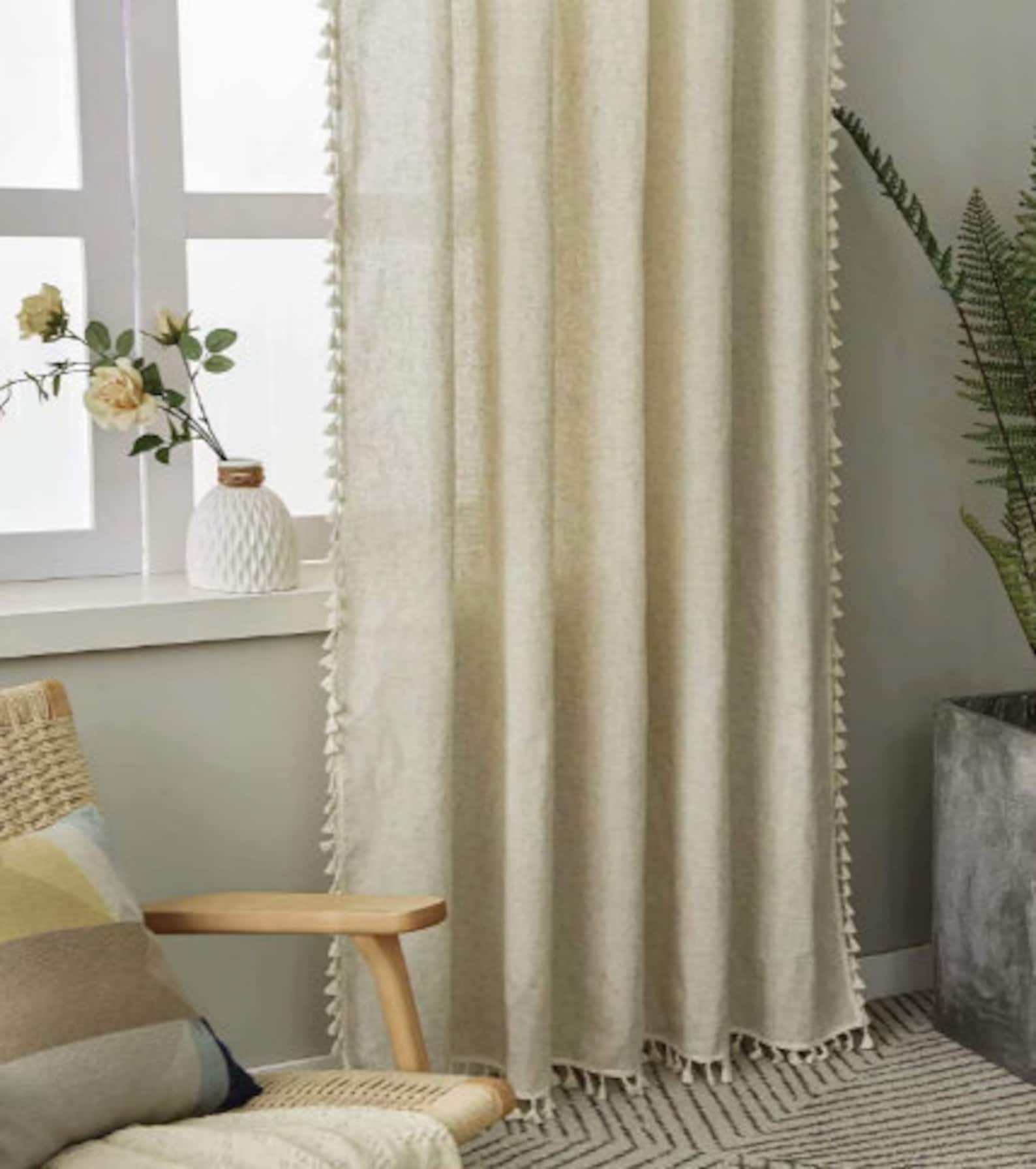 vorhänge beige boho
