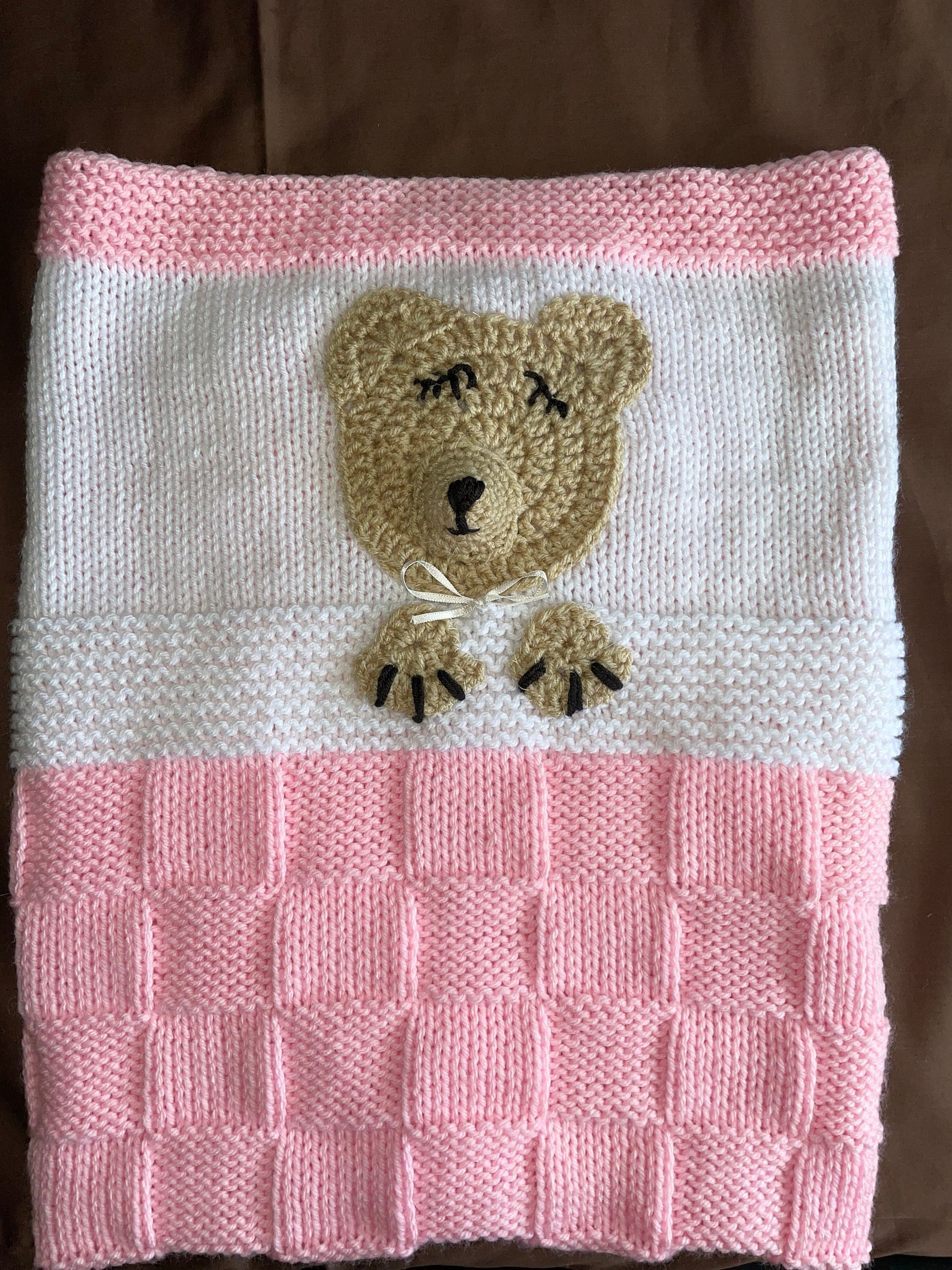 Handmade Sleeping Teddy Baby Blanket Etsy