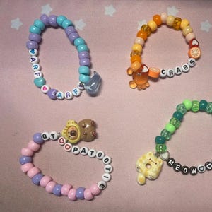 Cute Beaded Charm Bracelets – Custom Words, Kandi, Rave Jewelry