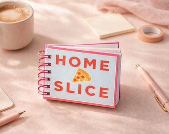 Home Slice Mini Notebook - Funny pizza 4x3 pocket notebook