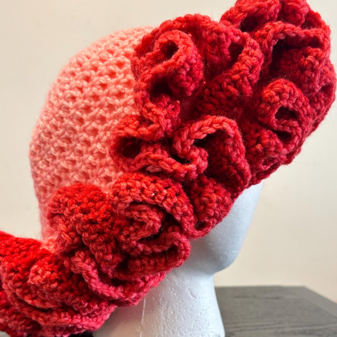Handmade Crochet Ruffle Hat - Stylish and Cozy Accessory for All ...