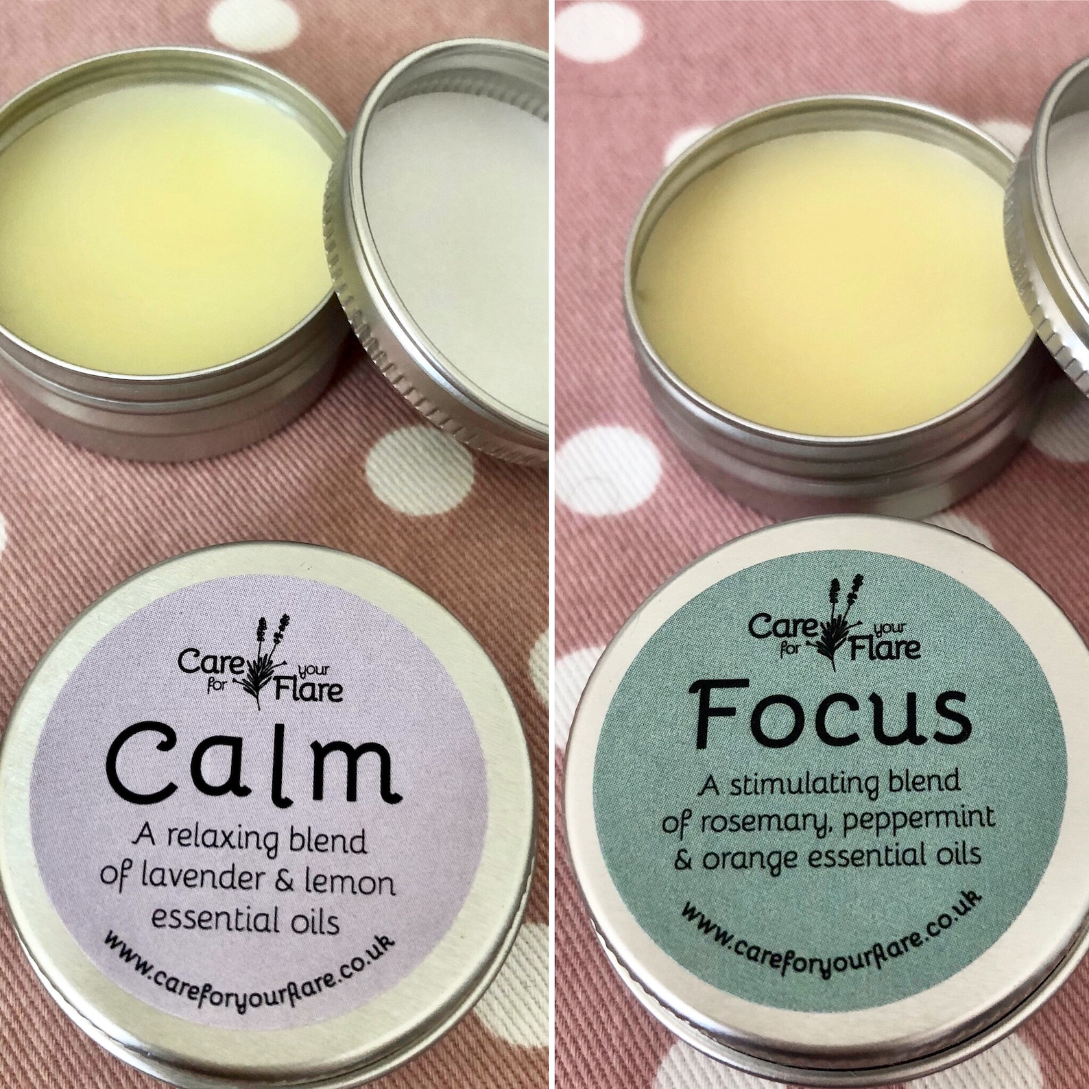 Set of 2 essential oil balms 1 x Calm Balm 15ml 1 x Focus Etsy