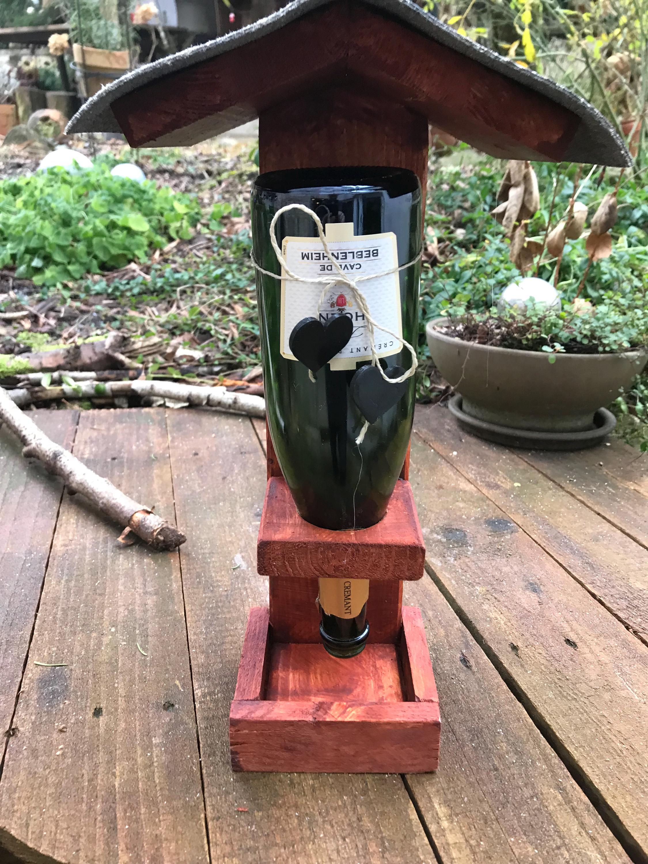Vogelfutterhaus Kolibri-Futterspender – 118 Ml, Transparent, Mit 4 Öffnungen | Aus Recyceltem Glas, Für Garten & Balkon
