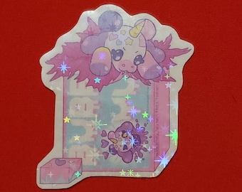 Bubblegum Giraffe Holographic Vinyl Sticker
