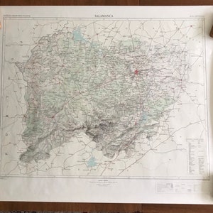 Vintage geographical map province Salamanca (Spain). 1972. Scale 1:200.000