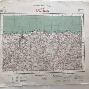 Vintage Militär karte Luarca (Spanien) 1952. Maßstab 1:100.000