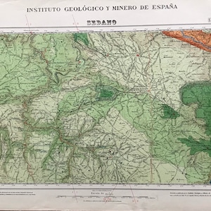 Vintage geohydrierte Karte Sedano (Burgos- Spanien); 1946; Maßstab 1:50.000