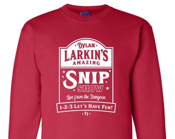 Dylan Larkin D-Boss Snip Show Red Wings Captain Crewneck Sweatshirt