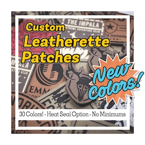 Custom Logo Leatherette Patches | Multiple Colors | No Minimum | Mockup Included