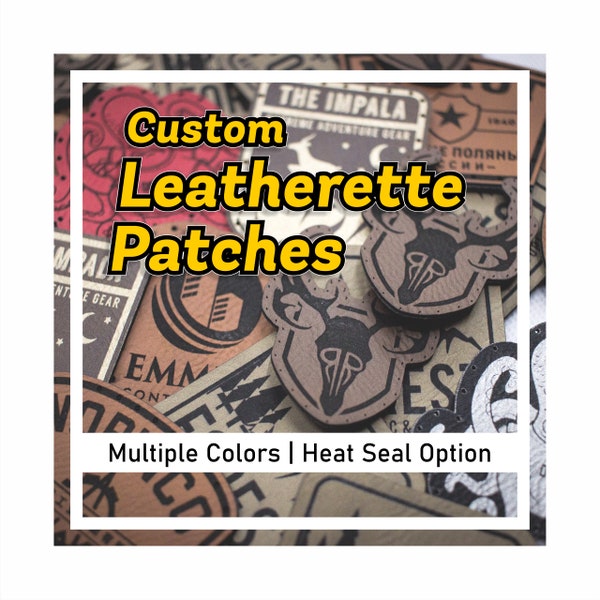 Custom Logo Leatherette Patches | Multiple Colors | No Minimum | Mockup Included